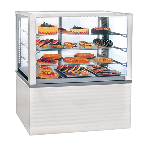 Vitrine panorâmica refrigerada, 3x GN1/1, 3 prateleiras - Branco