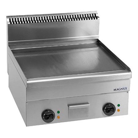 Electric fry-top, smooth plate 600x510 mm, countertop