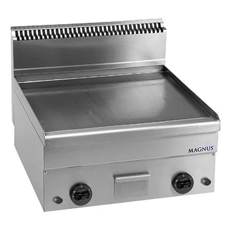 Fry top a gas doble, plancha lisa 600x510 mm, sobremesa