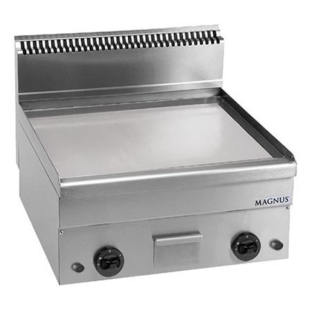 Fry top a gas doble con plancha lisa cromo duro 600x510 mm, sobremesa