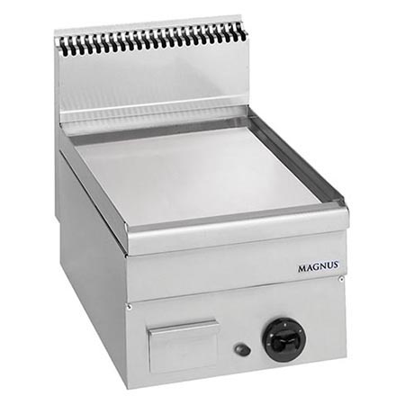 Fry top a gas con plancha lisa cromo duro 400x510 mm, sobremesa