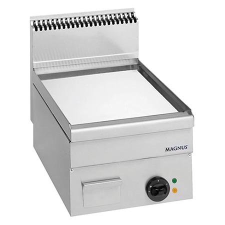 Fry top eléctrico con plancha lisa cromo duro 400x510 mm, sobremesa