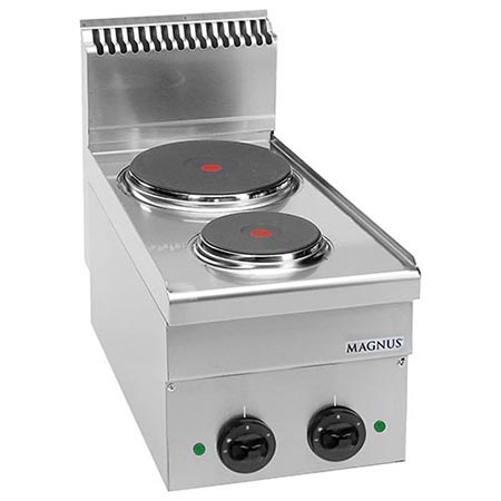 Cocina eléctrica con 2 placas redondas (1x Ø145mm + 1x Ø220mm), sobremesa