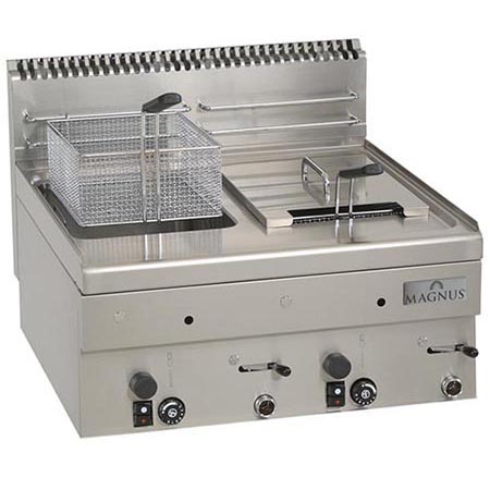 Gas fryer 8+8 l, countertop