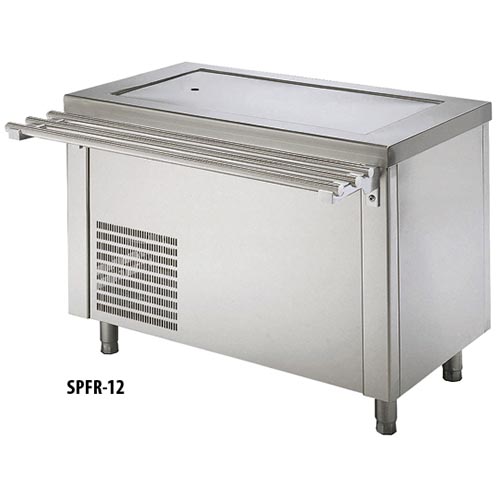 Counter with refrigerated top plate and under storage, 4x GN1/1, 150 mm