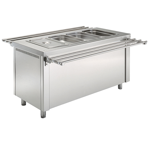 Bain-marie central island-style counter, 4x GN1/1, 200 mm