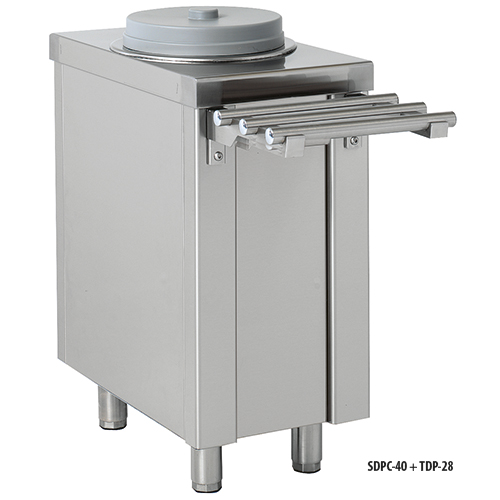 Constant level plate dispenser, heated