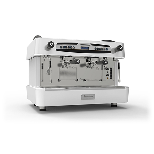 Máquina de café expresso automática, 2 grupos - blanca