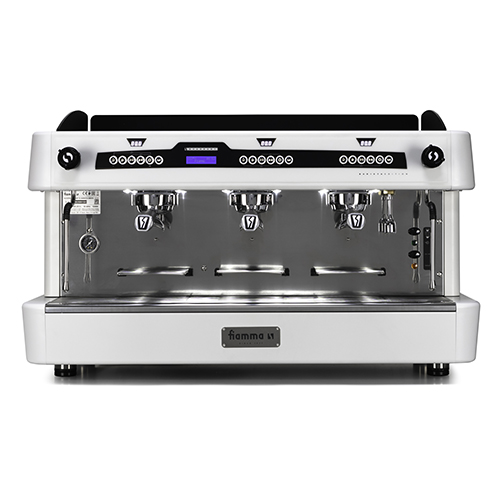 Máquina de café expresso automática con shot timers, 3 grupos - blanco