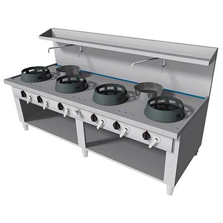 Wok stove, 6 burners