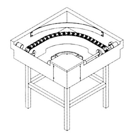 Outlet 90° motorized curved conveyor with board included